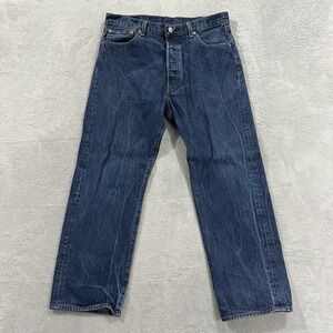 LEVI'S XX 501 Jeans Men's 35 x 28* Button Fly Straight Fit Blue Vtg Western Y2K